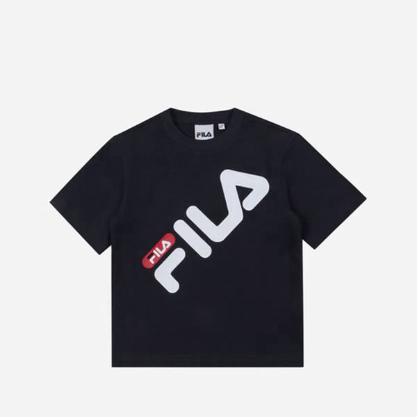 Camisetas Fila Menina Azul Marinho - Fila Pisa Crew Neck S/S Portugal Lisboa,VZPX-89310